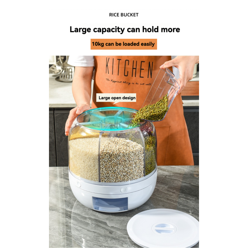 Food Storage Box Manufacturer - Wholesales 6 Grids Rotating Round Transparent