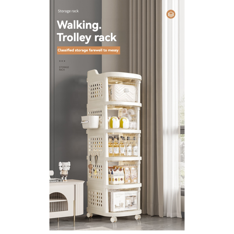 Storage Trolley Manufacturer - Wholesale 5-Layer Standing Type with Handle