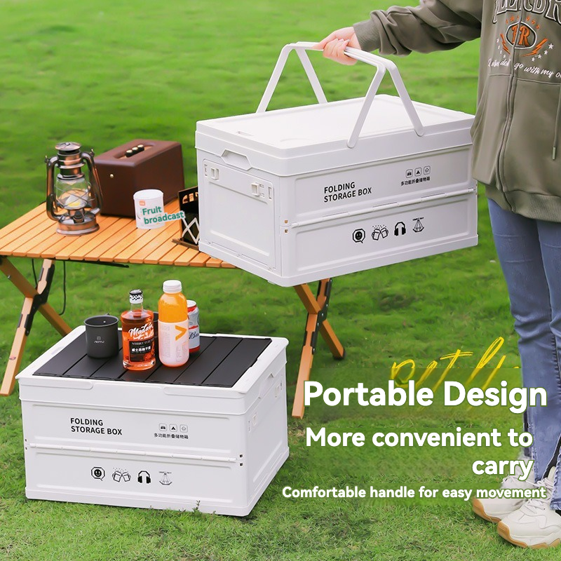 Picnic Basket Manufacturer - Foldable Side Open Camping Box with Table Lid
