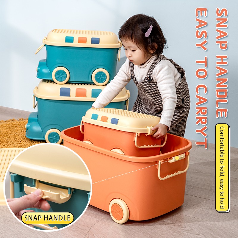 Kids Storage Box Manufacturer - Car Design With Wheels for Toys Clothes Books