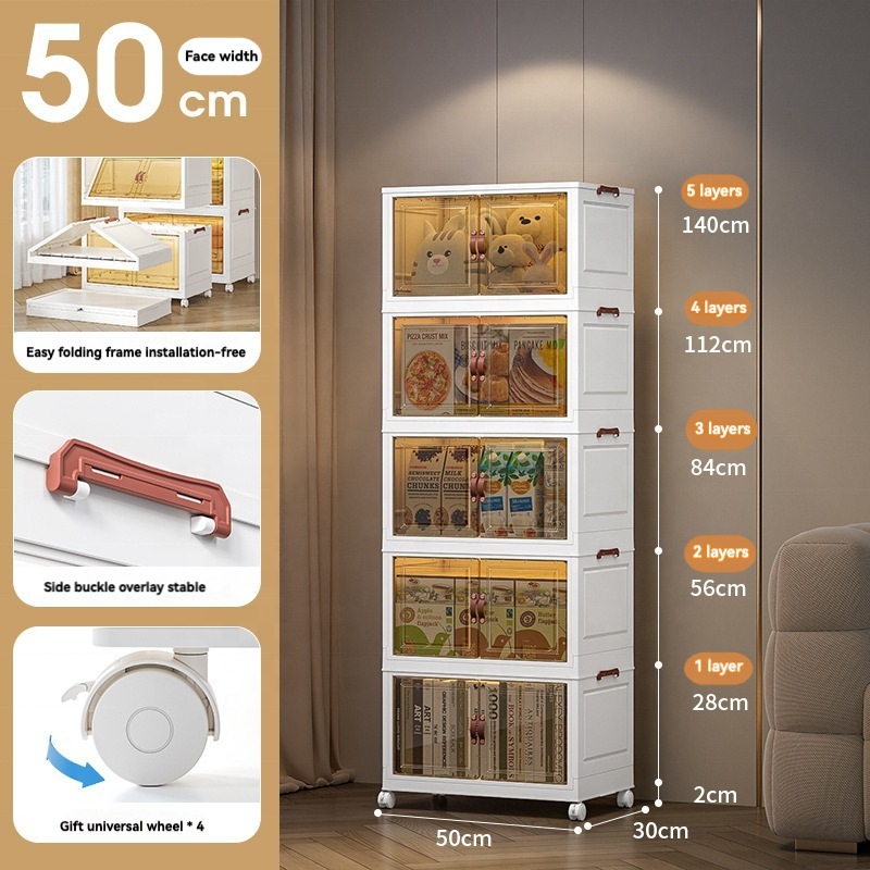 Storage Cabinet Manufacturer - Foldable Rectangle PP Multipurpose Adjustable