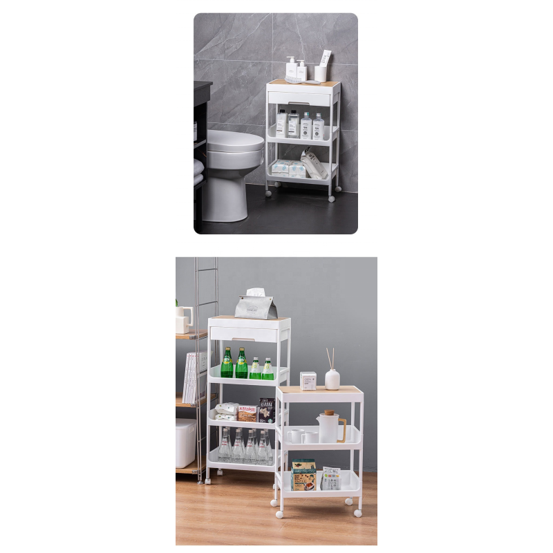 Storage Rack Manufacturer - Multi-layer Wooden Drawer-Type Wheeled Trolley