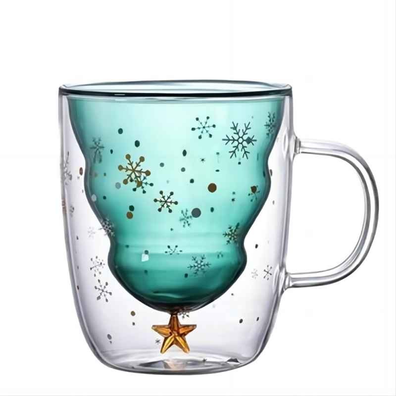 Christmas Cup Manufacturer - Double Walled Glass with Lids