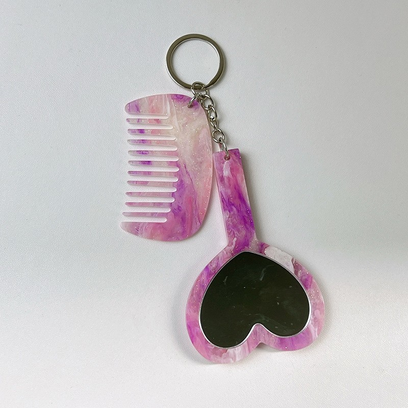 Mirror Comb Set Supplier - Newest Selling Love Pendant Portable Handle Comb