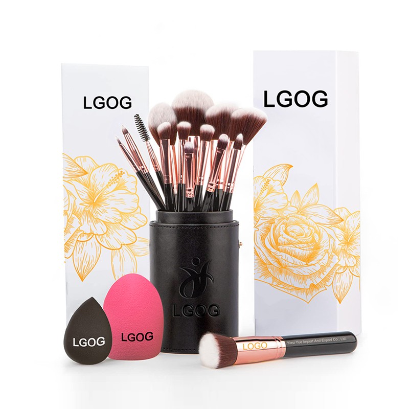 Makeup Brush Set Supplier - Custom logo Private Label 14 PCS Black Matte