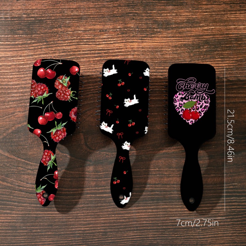 Air Cushion Comb Factory - New Printed Strawberry Bow Massage Scalp Anti-tangle
