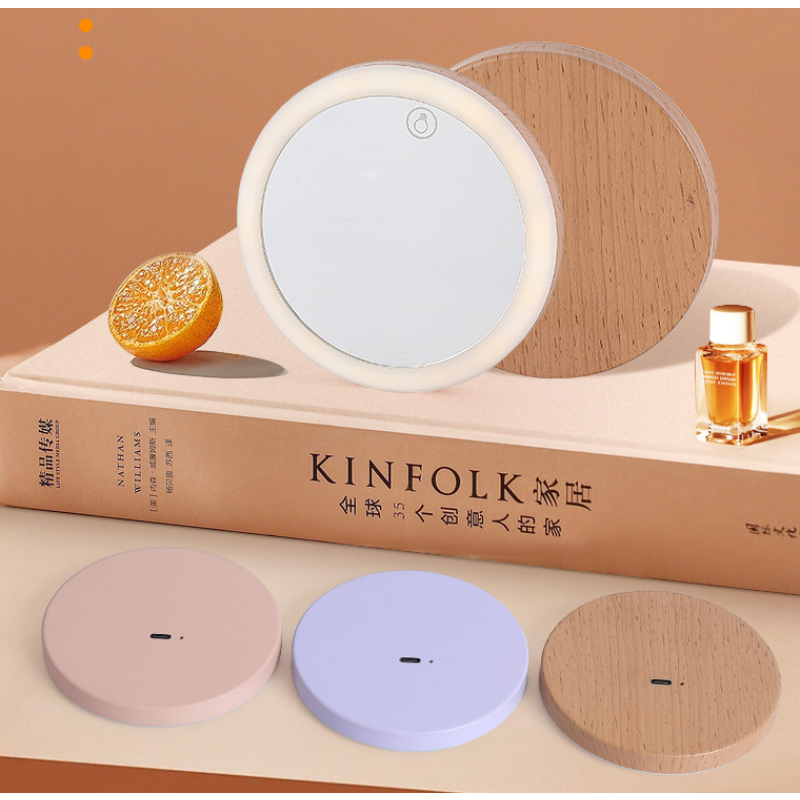 LED Makeup Mirror Supplier - Oval Portable HD Rechargeable Small Gift