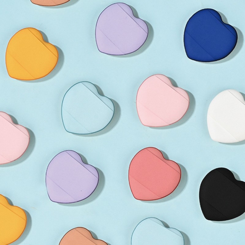 Air Cushion Puff Supplier - Custom Logo Colorful Heart Mini High Quality