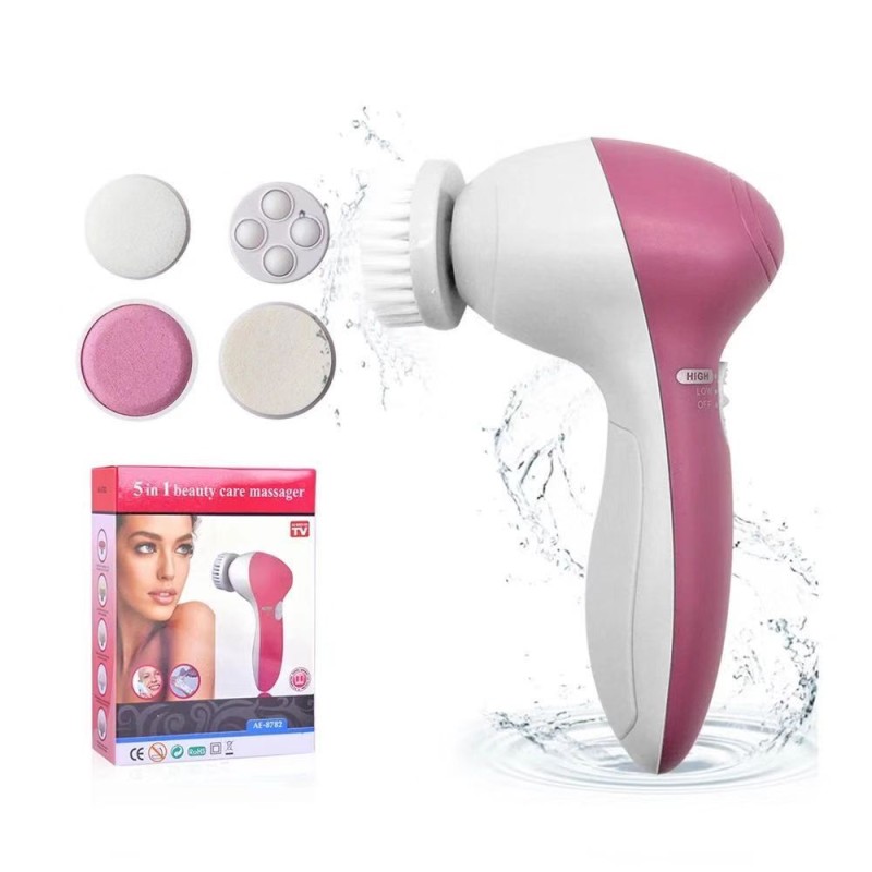 Face Brush Supplier - 5-in-1 Multi-functional Waterproof Rotary Cleaning Massage