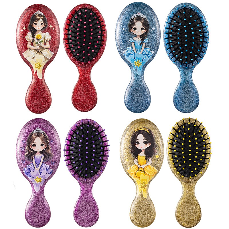 Hair Comb Supplier - Little Girl's Printed Scalp Massage Air Cushion Portable