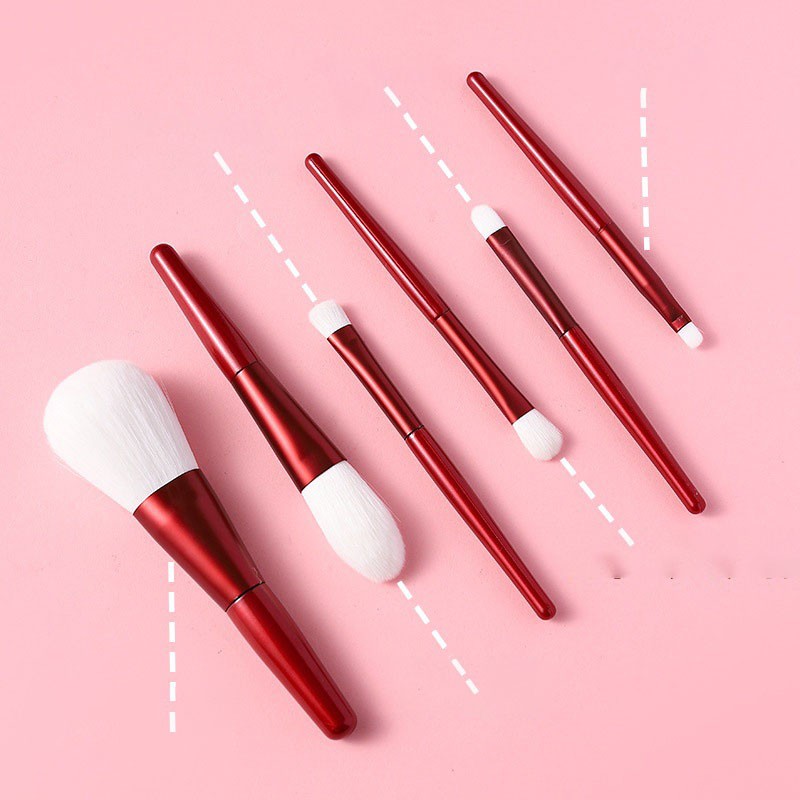 Makeup Brush Set Supplier - 6 Burgundy High-grade Soft Portable Brush Set