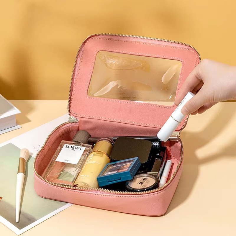 Makeup Organizer Factory - Mini Travel PVC Leather with Zipper Simple Fashion