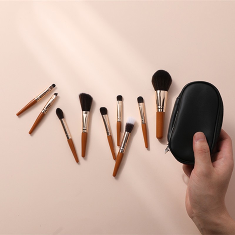 Makeup Brush Set Supplier - Mini 9-piece Portable Travel Soft Bristles Set