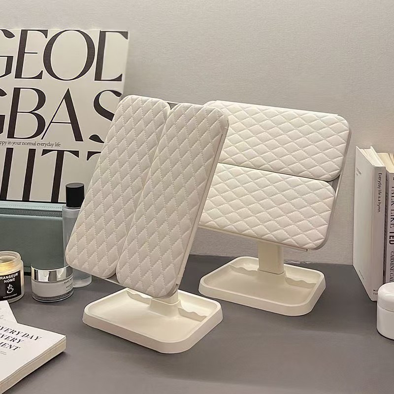 LED Makeup Mirror Factory - Three-sided Folding Magnifying Dormitory Desktop