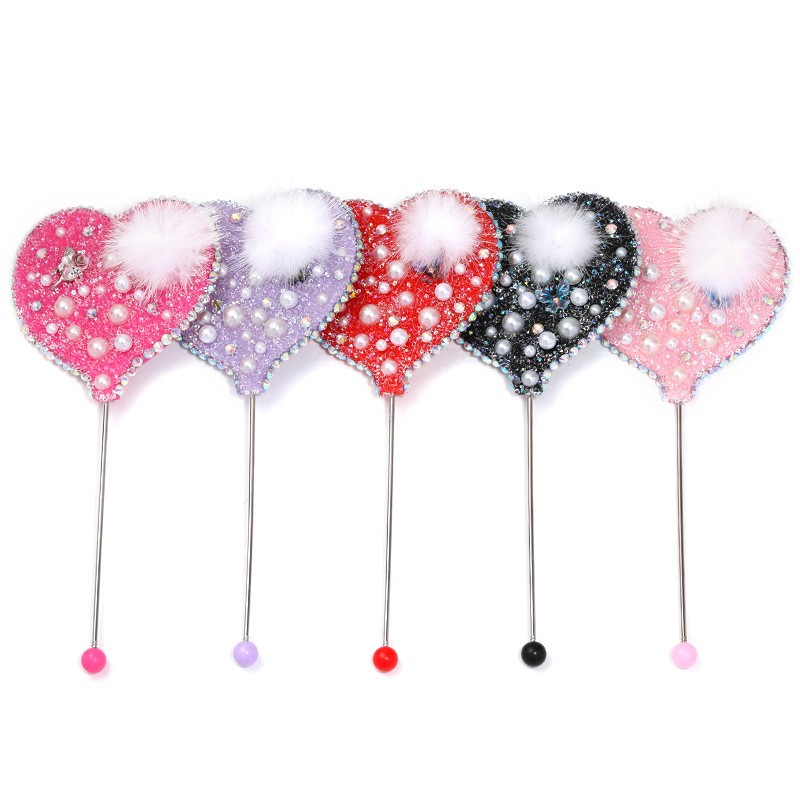 Makeup Mirror Manufacturer - Pearl Hair Ball Sugar Love Handle Beaded Portable