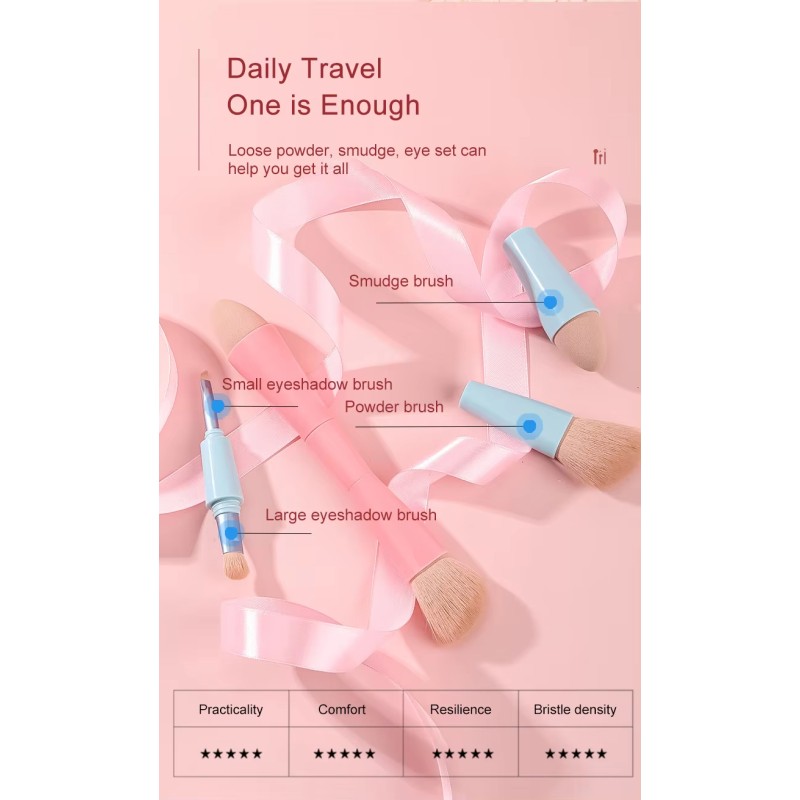 Makeup Brush Factory - Customized All in One 4 Headed Portable Double Sided