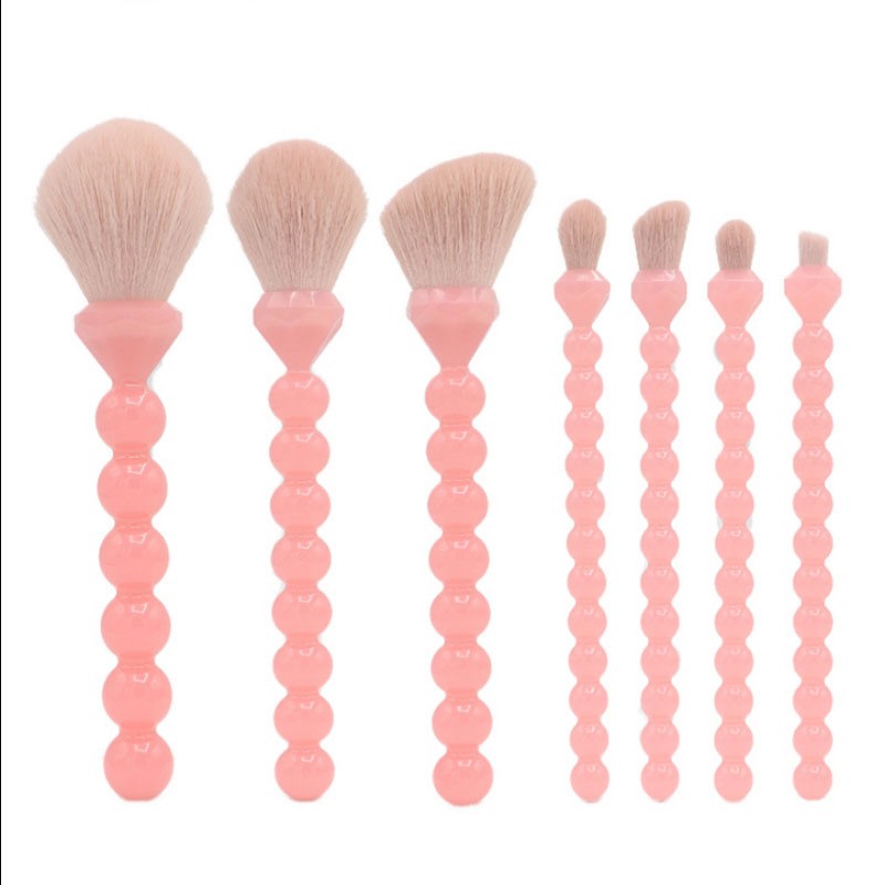Makeup Brush Set Supplier - Custom Logo Private Label Pink Diamond 7 Pieces