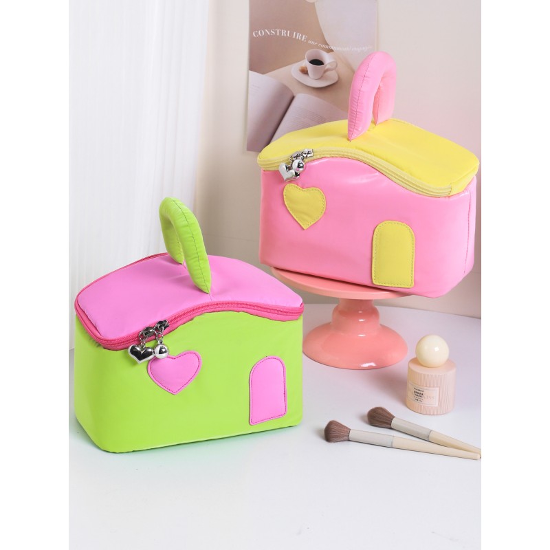 Cosmetic Bag Manufacturer - Colorblock Small House Cute Large Capacity Female