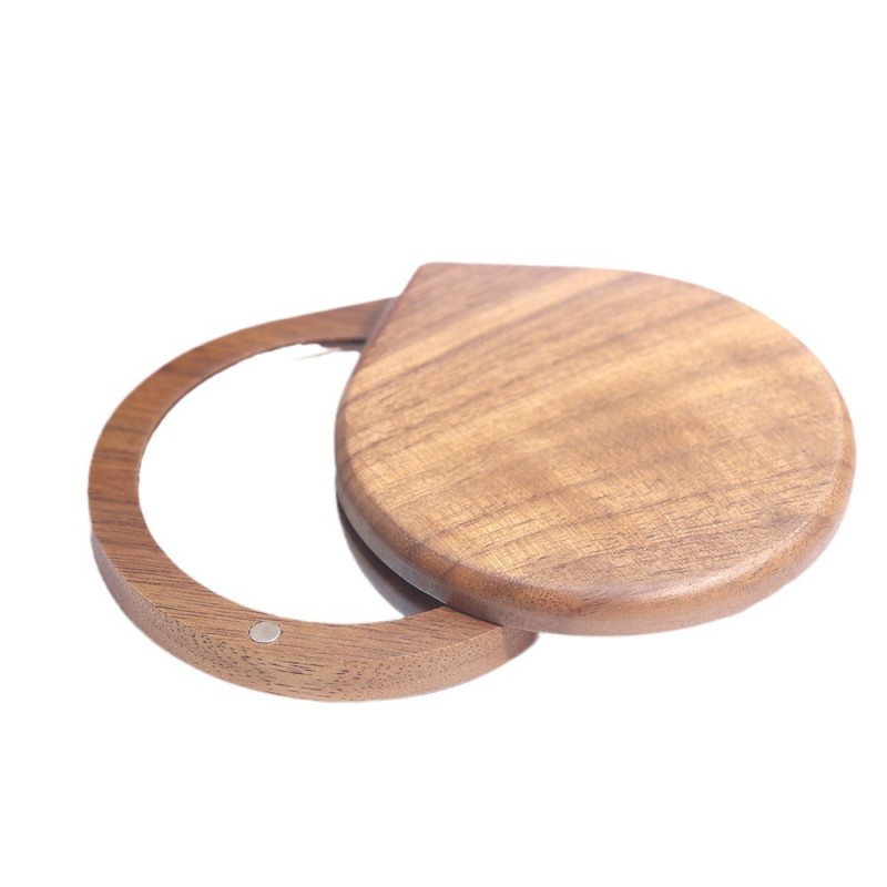 Makeup Mirror Supplier - Factory Direct Wooden HD Magnetic Round Rotating