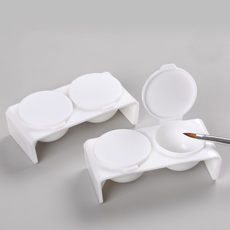 Nail Tool Supplier - Double Hole Brush Cleaning Cup Powder Mixing Cup