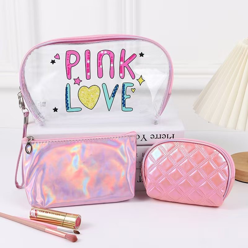 Cosmetic Bag Supplier - New Large Capacity Portable Transparent Three Piece