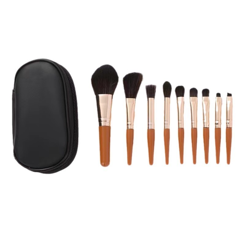 Makeup Brush Set Supplier - Mini 9-piece Portable Travel Soft Bristles Set