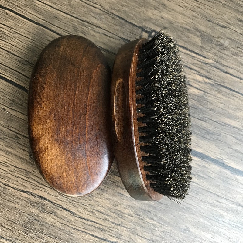 Beard Brush Supplier - Small Soft Pocket Travel Men's Wooden Mustache Brush