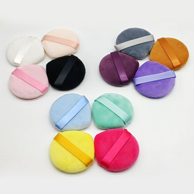 Powder Puff Manufacturer - Custom Logo Soft Tick Round Private Label Cotton