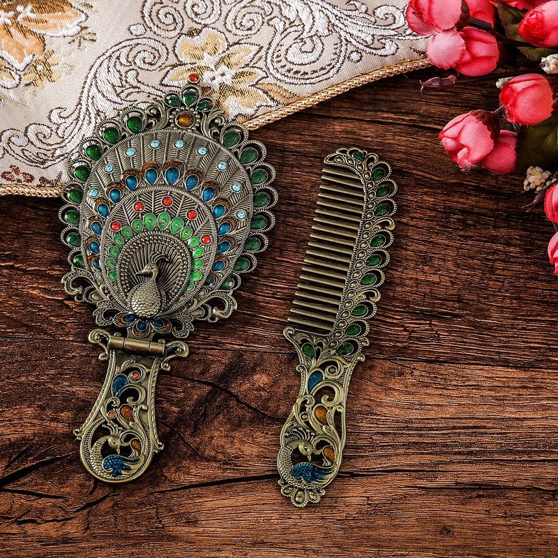 Mirror Comb Set Supplier - New European Style Folding Retro Souvenir Portable