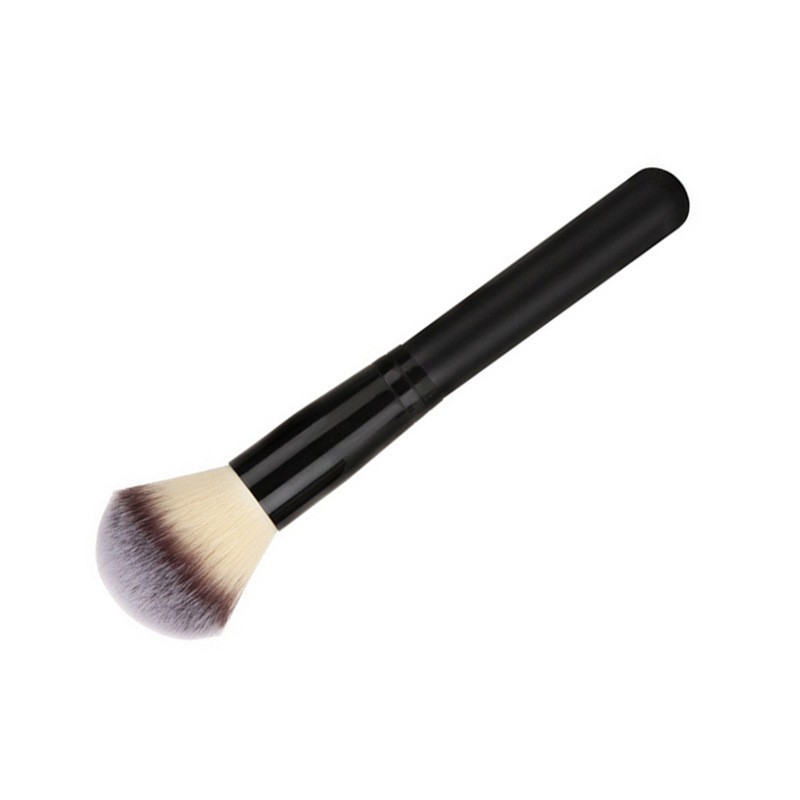 Makeup Brush Manufacturer - Single Black Simple Wooden Handle Custom logo