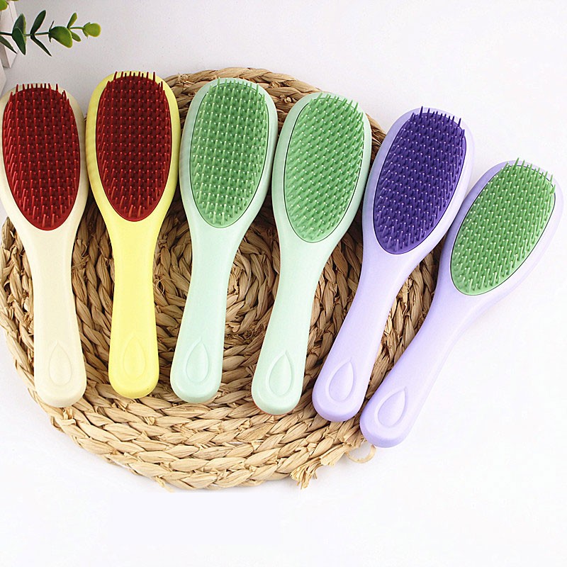 Shampoo Brush Factory - Long Handle Double Tooth Silicone Bath Massage Comb
