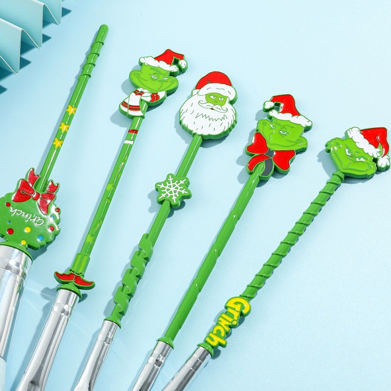 Makeup Brush Set Factory - 5pcs Special Gift Green Monster Grin Christmas