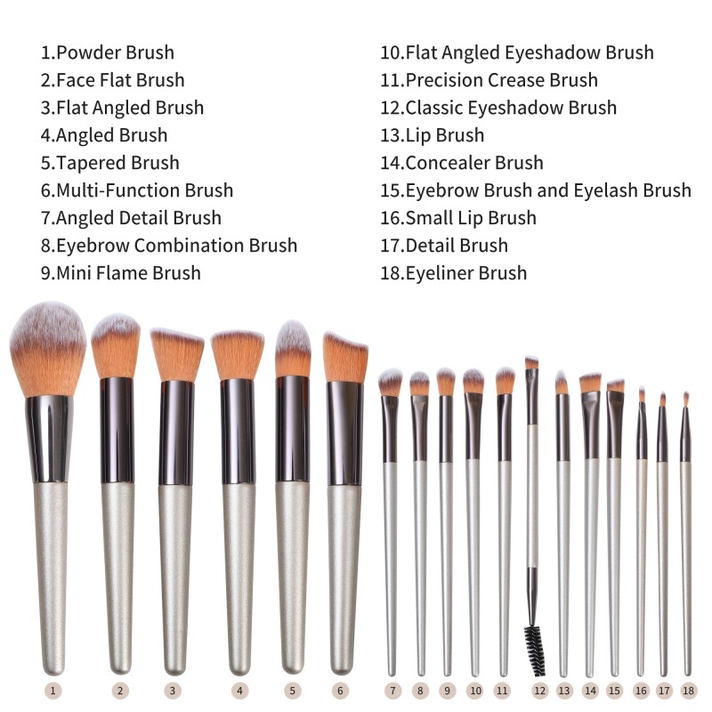 Makeup Brush Set Factory - Wholesale 18 Pcs/set Luxury Professional Custom