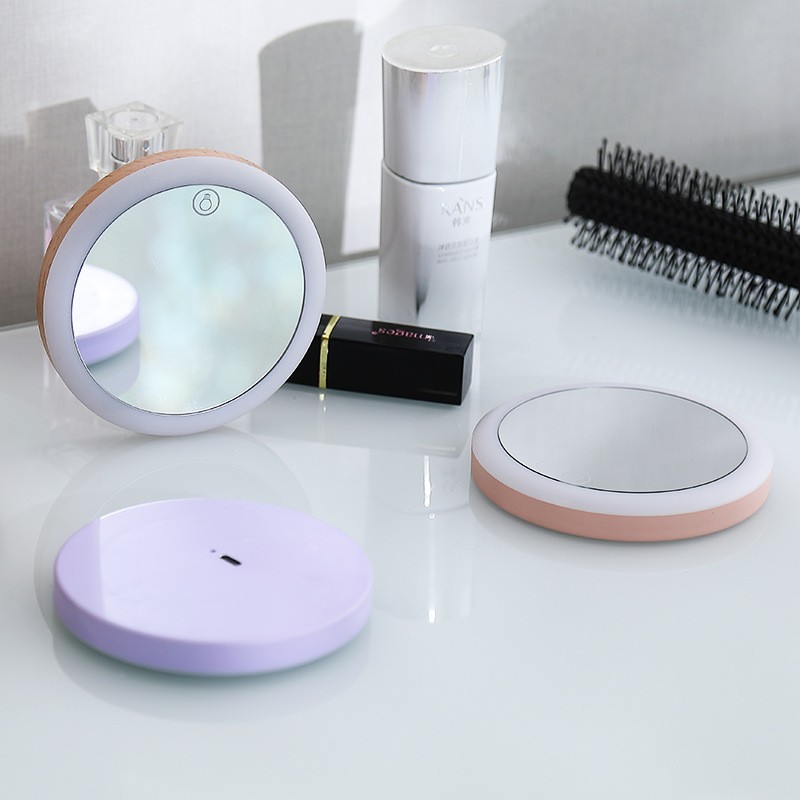 LED Makeup Mirror Supplier - Oval Portable HD Rechargeable Small Gift