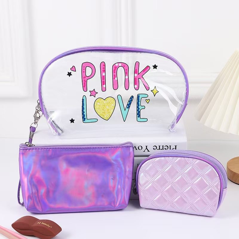 Cosmetic Bag Supplier - New Large Capacity Portable Transparent Three Piece