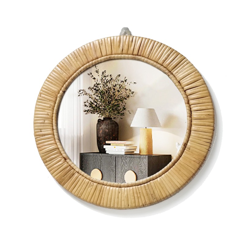 Cosmetic Mirror Supplier - High Quality Rattan Wall Vintage Handmade