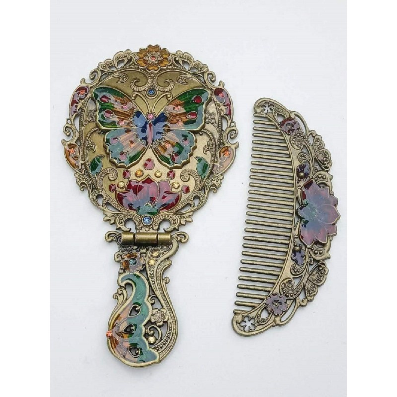 Mirror Comb Set Supplier - New European Style Folding Retro Souvenir Portable