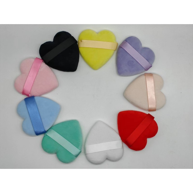 Powder Puff Factory - Cheap Custom Logo Soft Tick Heart Private Label Cotton