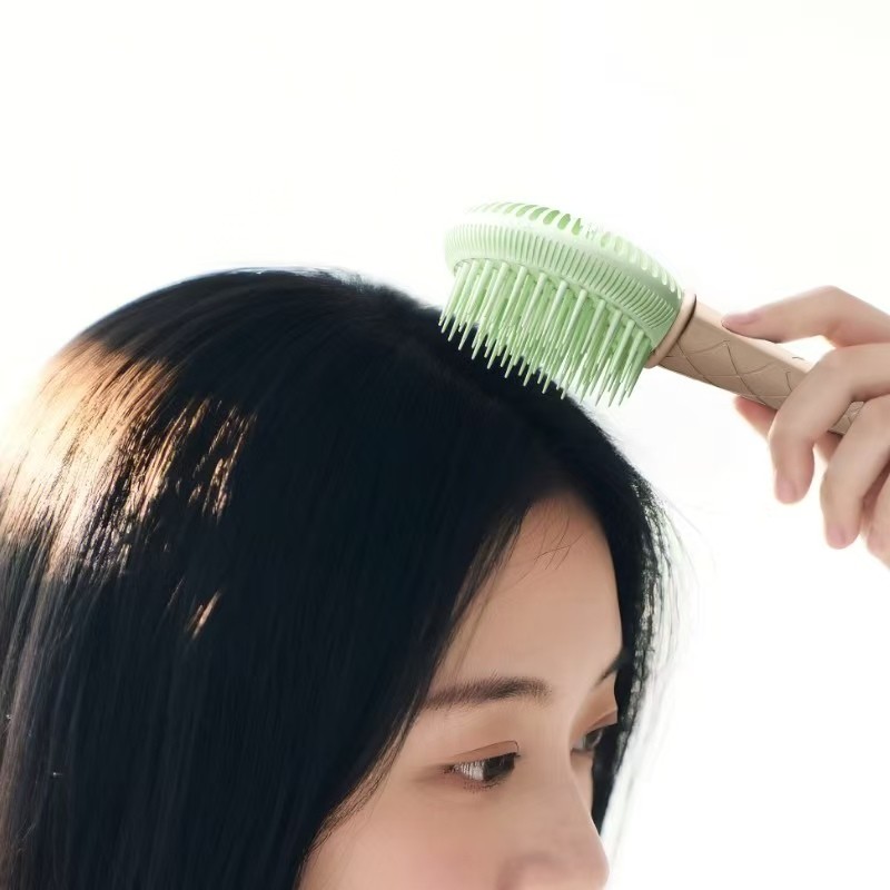 Comb Supplier - Egg Tube Massage Silicone Bath Comb Double-sided Portable