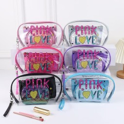 Cosmetic Bag Supplier - New Large Capacity Portable Transparent Three Piece