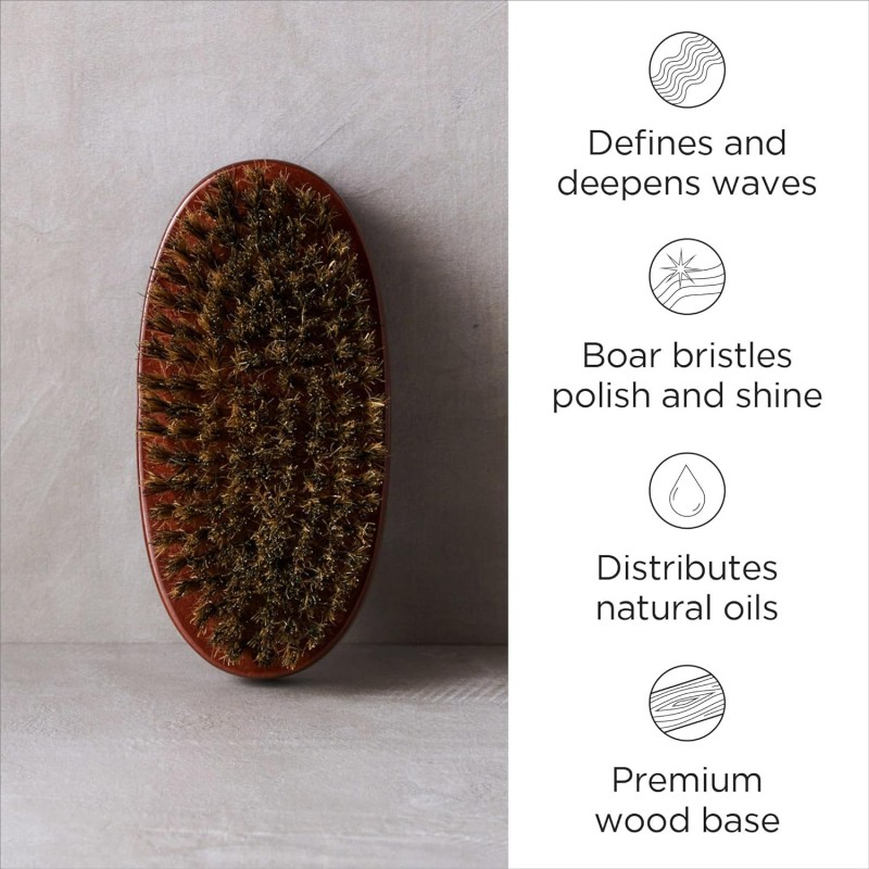 Beard Brush Supplier - Small Soft Pocket Travel Men's Wooden Mustache Brush