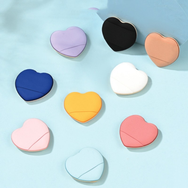 Air Cushion Puff Supplier - Custom Logo Colorful Heart Mini High Quality