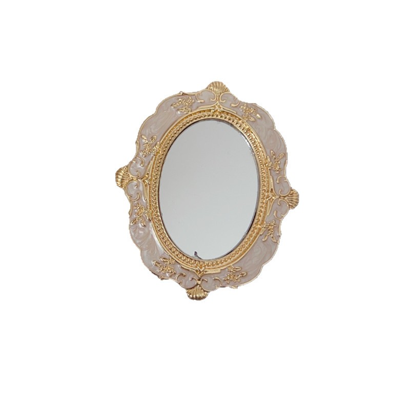 Makeup Mirror Manufacturer - Retro European Style Gold Embossed Portable Home