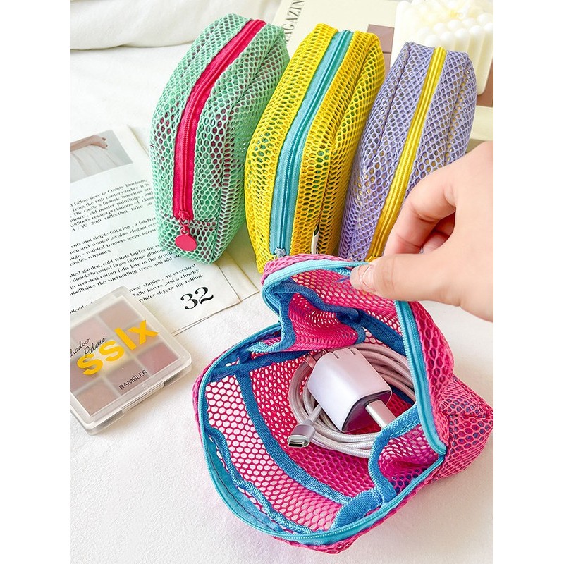 Lipstick Bag Manufacturer - Mesh Women's Tofu Bag Mini Coin Purse Large Capacity