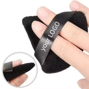 Powder Puff Manufacturer - Custom Logo Soft Tick Triangle Private Label Cotton