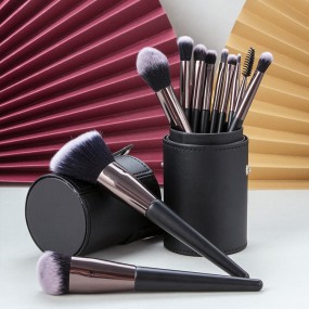 Makeup Brush Set Factory - Black Luxury 11 Piece Custom Logo Travel Set