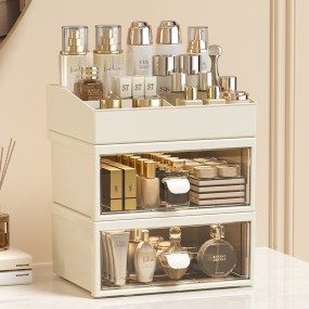 Makeup Organizer Manufacturer - 3 Layer Desktop Cosmetic Storage Case