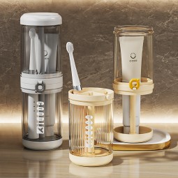 Travel Toothbrush Case Manufacturer - Portable 3-Piece Wash Cup Set