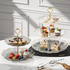 Plastic Plate Manufacturer - Eco-Friendly 2-Layer Gold Rim PET Clear