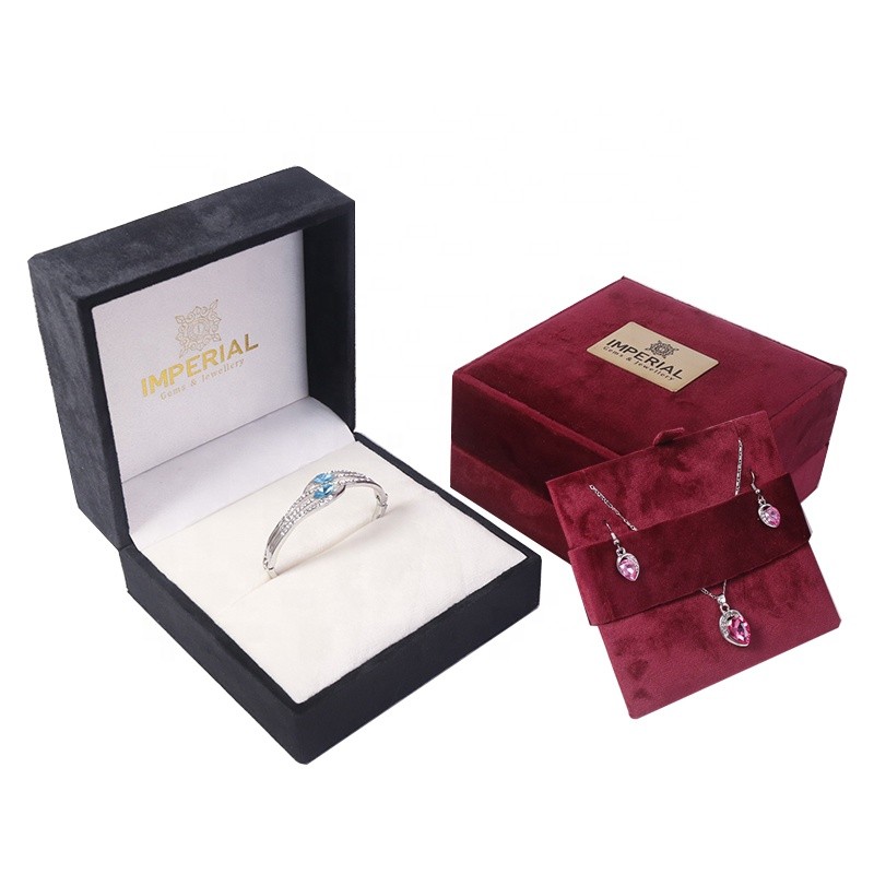 Jewelry Box Manufacturer - Red Black Antique Flannel Velvet